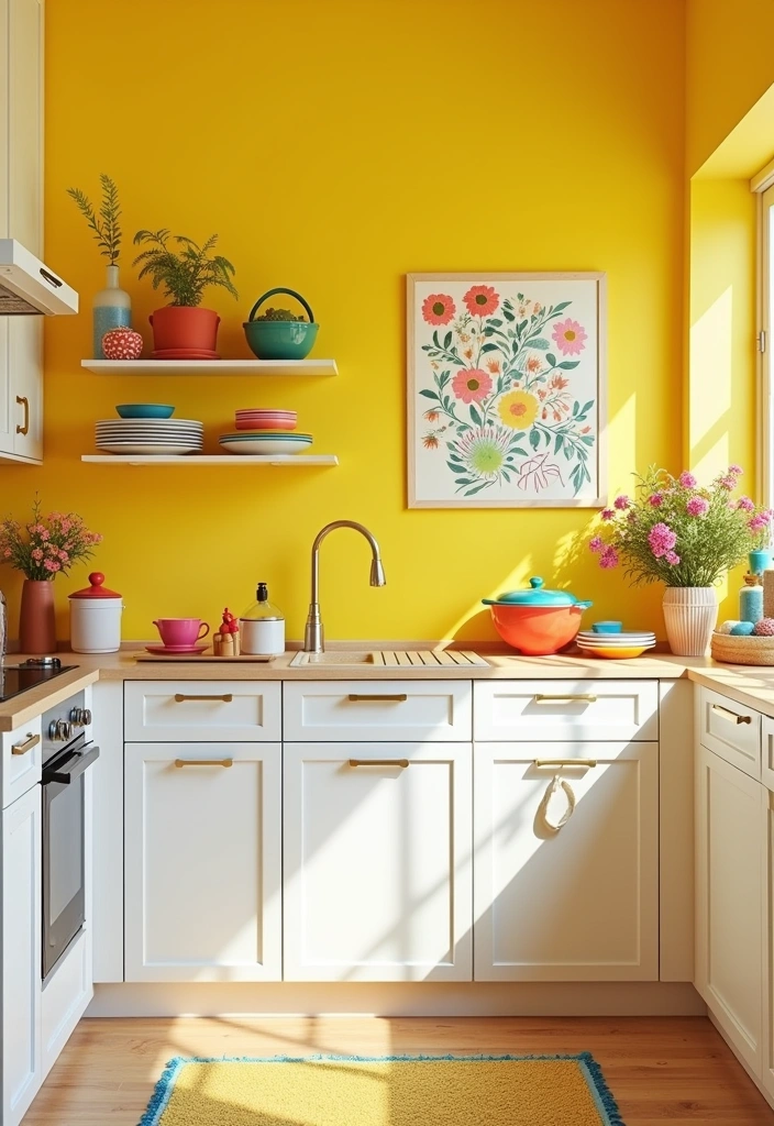 25 Best Paint Colors for a Kitchen (Transform Your Space Instantly!) - 9. Bright Canary Yellow