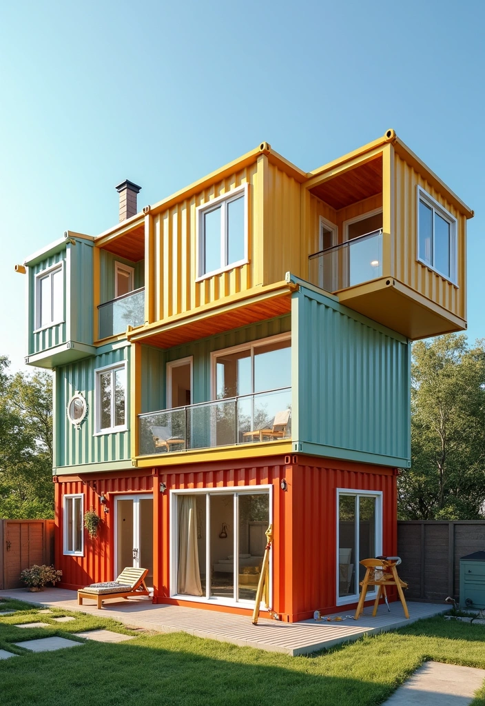 25 Creative Shipping Container Home Design Ideas That Will Leave You Inspired! - 11. Multi-Container Family Home