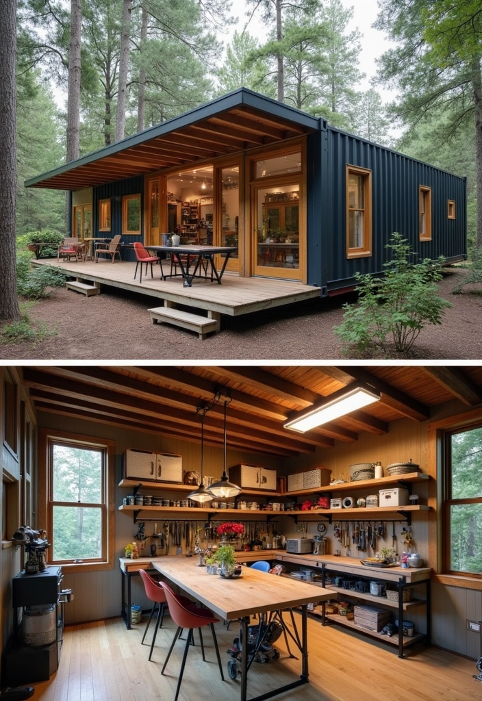 25 Creative Shipping Container Home Design Ideas That Will Leave You Inspired! - 17. Shipping Container Home with a Workshop