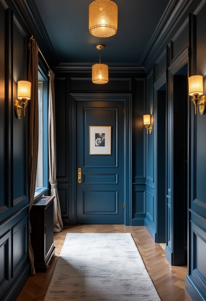 25 Paint Colors for Hallways That Will Make Your Space Shine (You Won't Believe #15!) - 10. Deep Navy