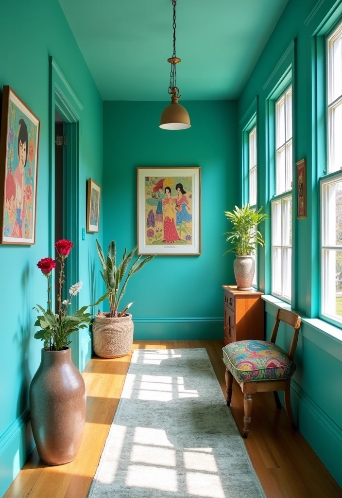 25 Paint Colors for Hallways That Will Make Your Space Shine (You Won't Believe #15!) - 13. Bright Teal