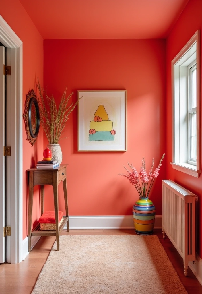 25 Paint Colors for Hallways That Will Make Your Space Shine (You Won't Believe #15!) - 9. Vibrant Coral