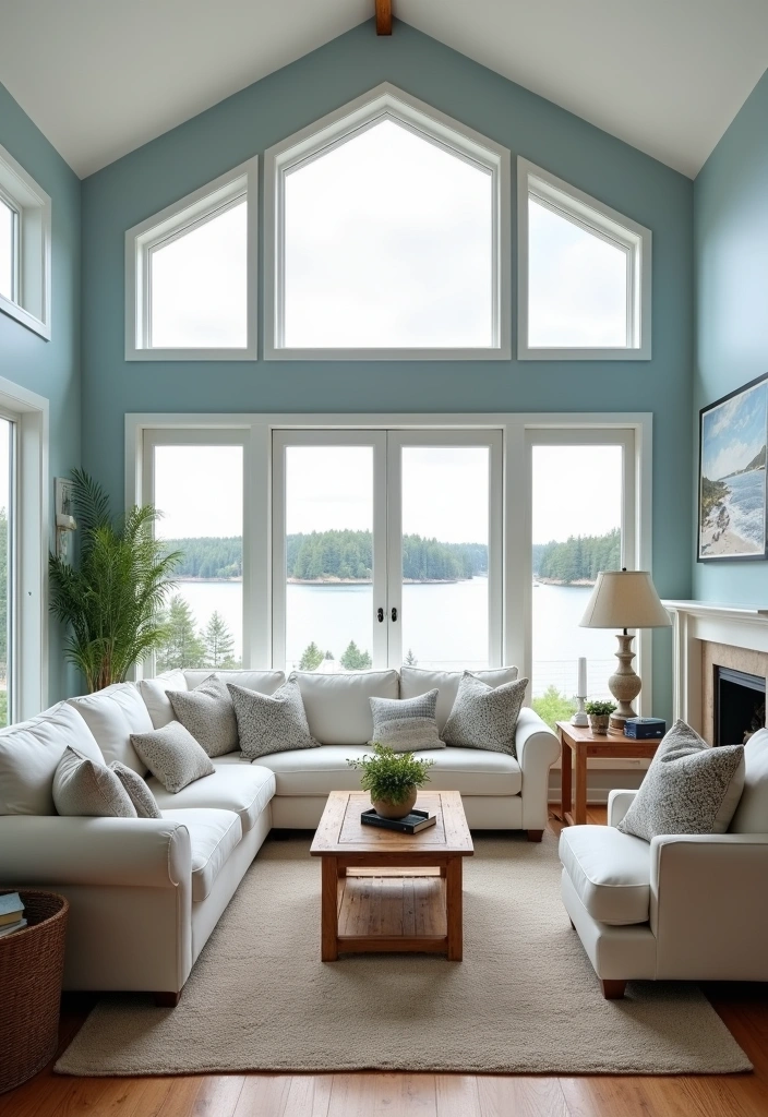 25 Stunning Modern Lake House Color Schemes That Will Transform Your Space! - 1. Tranquil Blues and Whites