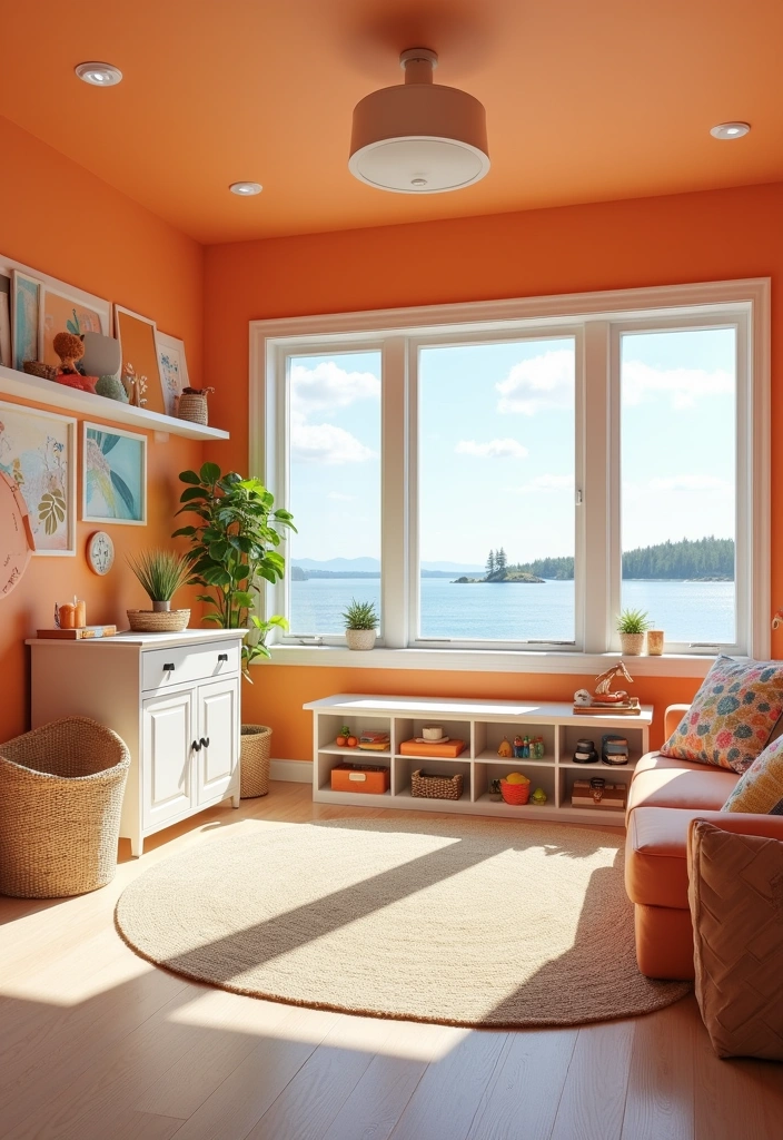 25 Stunning Modern Lake House Color Schemes That Will Transform Your Space! - 19. Playful Orange and White