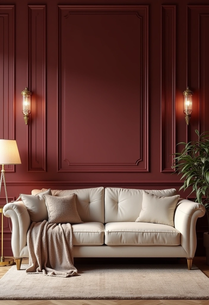 27 Living Room Paint Colors That Create the Ultimate Cozy Vibe (You’ll Love #15!) - 8. Rich Burgundy