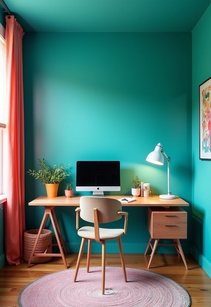 26 Best Benjamin Moore Paint Colors for Your Home Office That'll Boost Your Creativity! - 14. Vibrant Teal