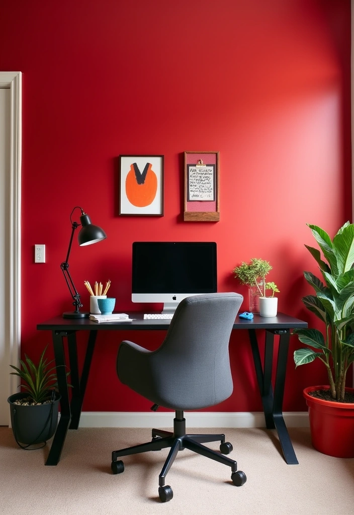 26 Best Benjamin Moore Paint Colors for Your Home Office That'll Boost Your Creativity! - 5. Bold Red