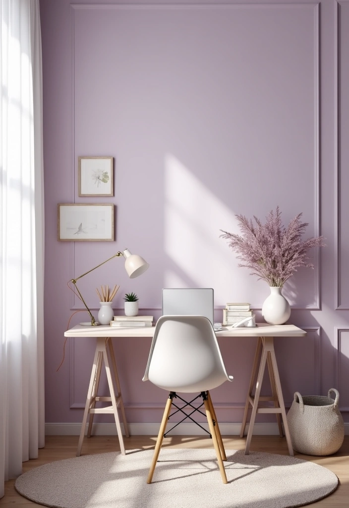 26 Best Benjamin Moore Paint Colors for Your Home Office That'll Boost Your Creativity! - 6. Soft Lavender