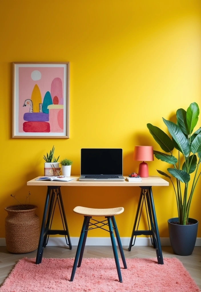 26 Best Benjamin Moore Paint Colors for Your Home Office That'll Boost Your Creativity! - 9. Bright Yellow