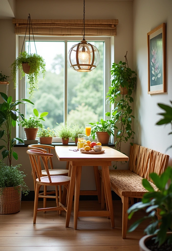 26 Breakfast Nook Ideas That'll Make You Want to Sip Coffee Forever! - 17. Nature-Infused Nook