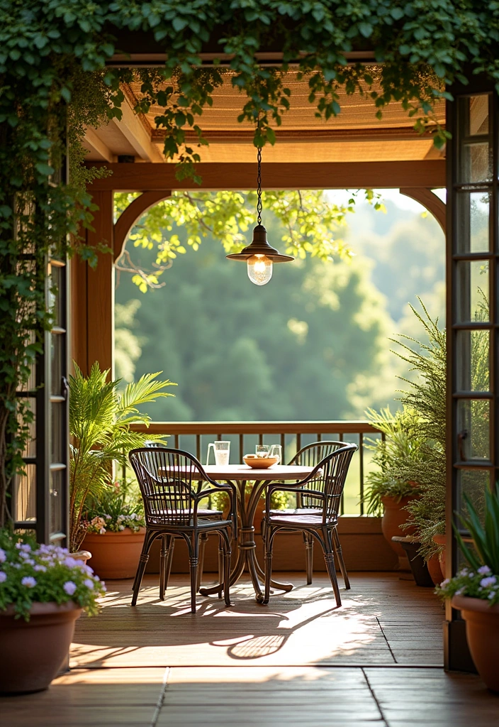 26 Breakfast Nook Ideas That'll Make You Want to Sip Coffee Forever! - 20. Open-Air Oasis