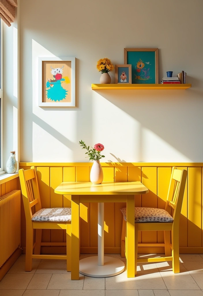 26 Breakfast Nook Ideas That'll Make You Want to Sip Coffee Forever! - 3. Bright and Cheerful