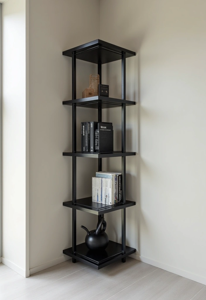 26 Corner Bookshelf Ideas That Will Transform Your Space! - 2. Sleek Modern Corner Shelving