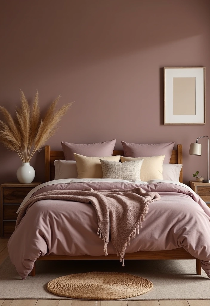 26 Mauve Bedroom Ideas That'll Transform Your Space into a Dreamy Retreat! - 20. Mauve and Earthy Tones