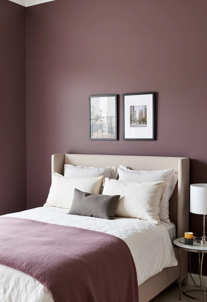 26 Mauve Bedroom Ideas That'll Transform Your Space into a Dreamy Retreat! - 8. Artistic Mauve Accent Wall