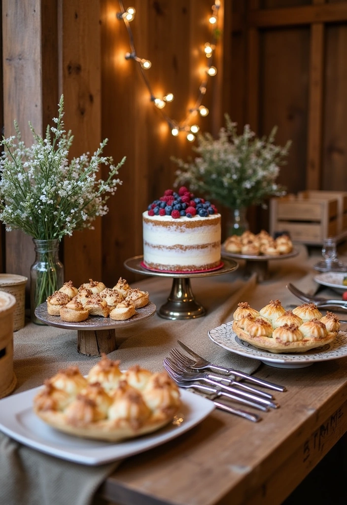 26 Themed Dessert Table Ideas That Will WOW Your Guests (You Won't Believe #12!) - 4. Rustic Barn Wedding