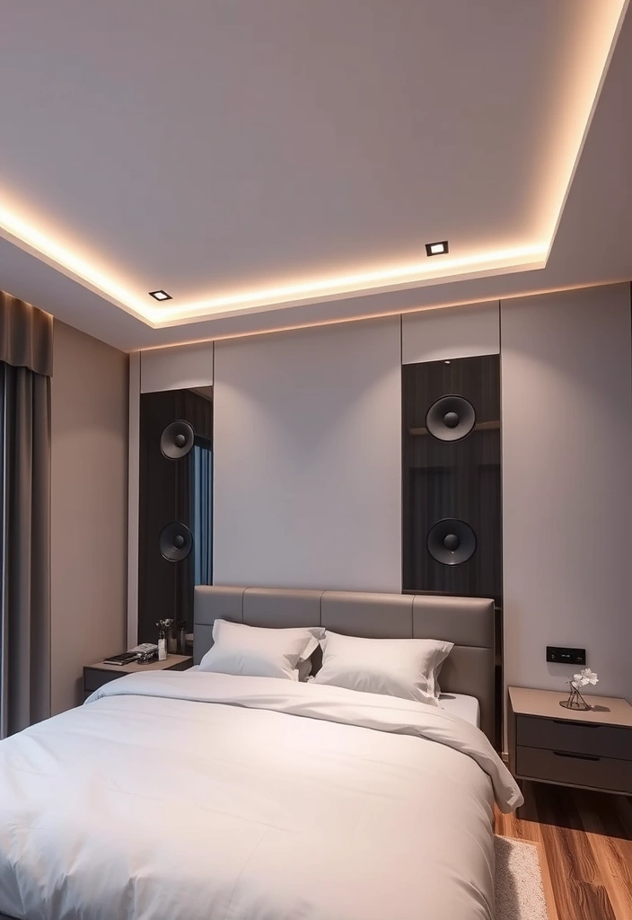 25 Trendy Bedroom Ideas For Men That Will Transform Your Space! - 6. Smart Tech Integration