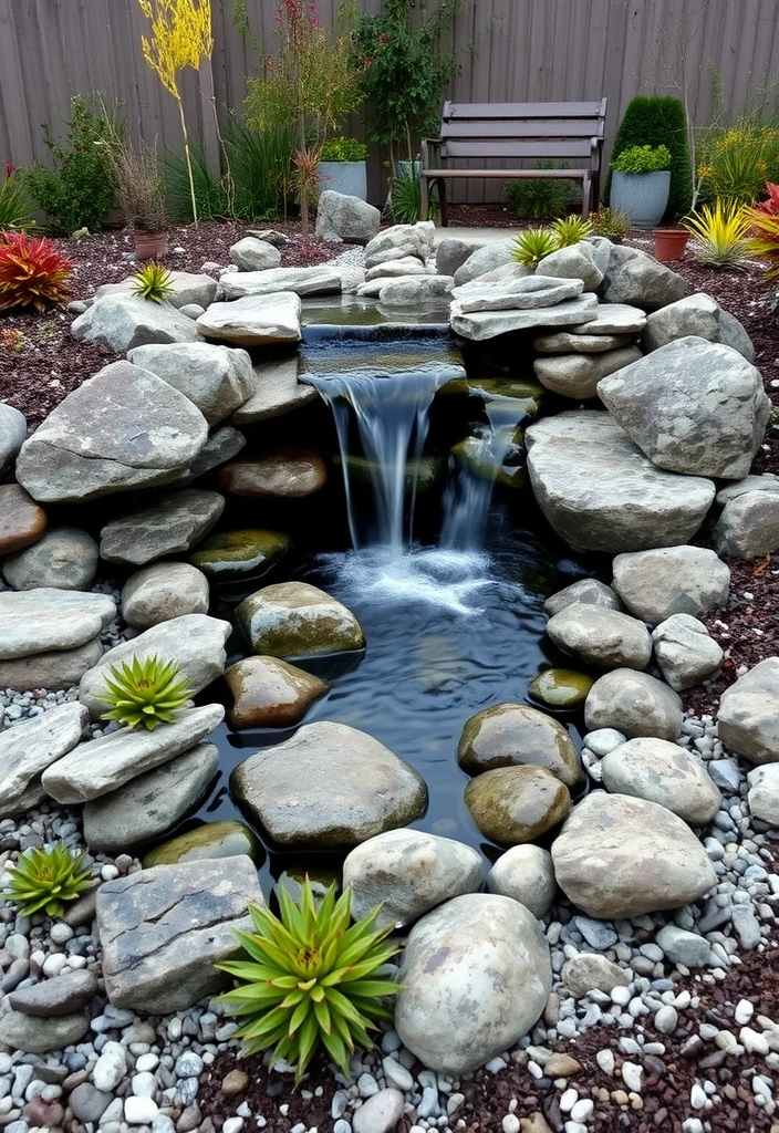 25 Small Garden Waterfalls Ideas That Will Transform Your Backyard into a Paradise! - 1. Tranquil Rock Garden Waterfall