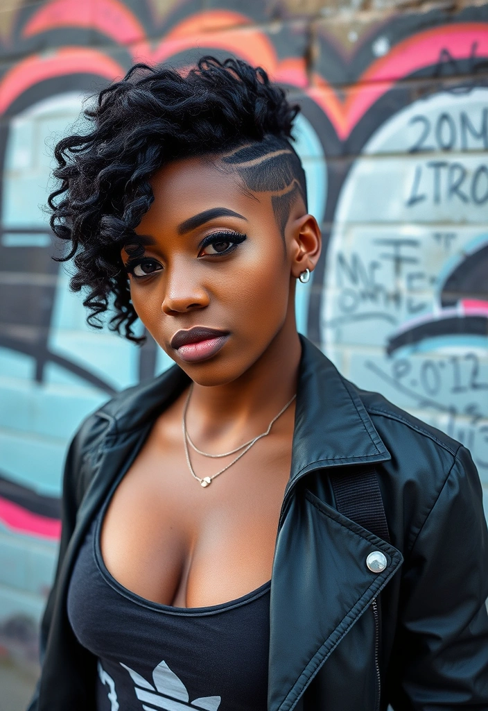 25 Elegant Short Bob Ideas for Black Women That Will Turn Heads! - 12. Curly Undercut Bob