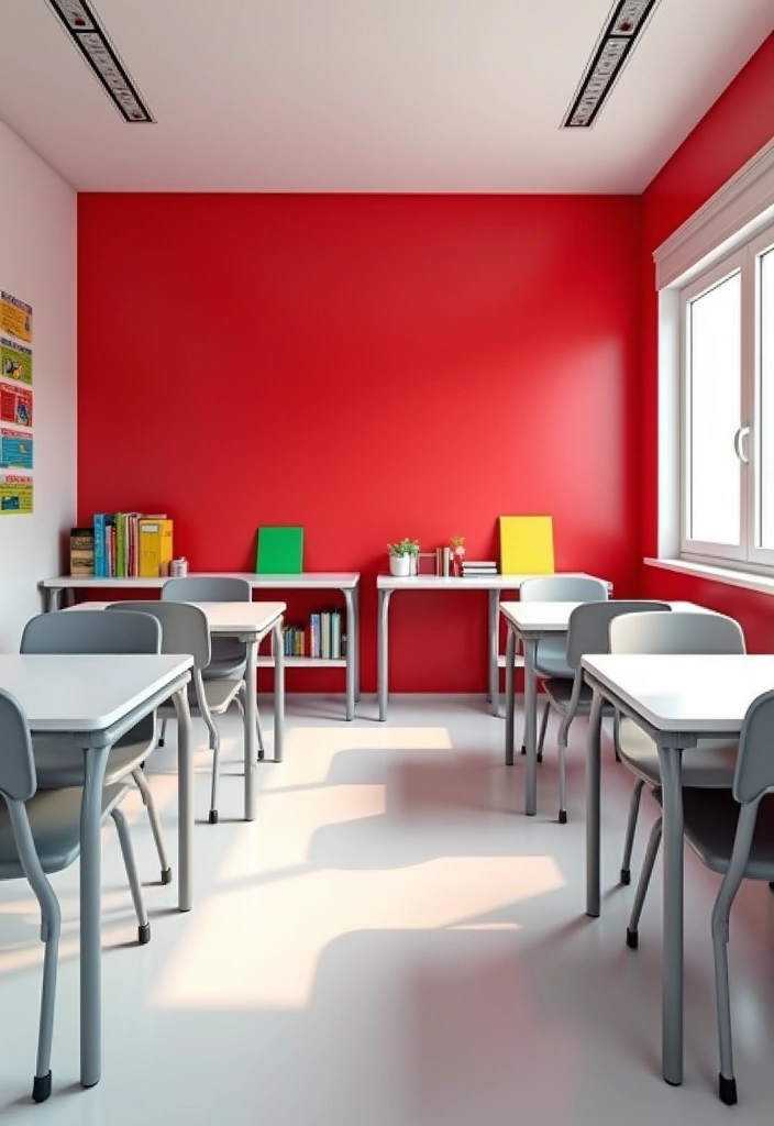 27 Best Paint Colors for a Classroom That Will Inspire Learning! - 10. Bold Red: Energizing and Stimulating