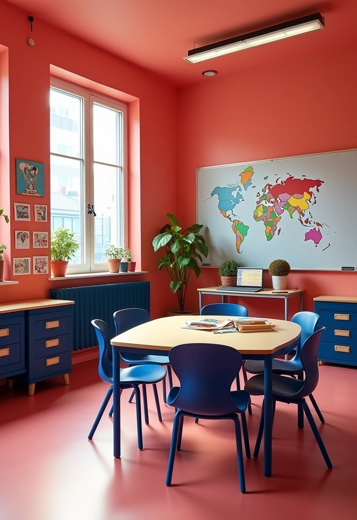 27 Best Paint Colors for a Classroom That Will Inspire Learning! - 5. Coral: Vibrancy Meets Warmth