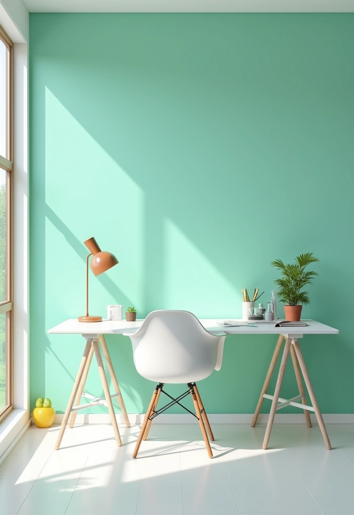 27 Best Paint Colors for an Office That'll Boost Your Productivity (You Won't Believe #15!) - 20. Minty Fresh