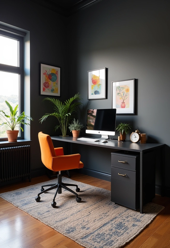 27 Best Paint Colors for an Office That'll Boost Your Productivity (You Won't Believe #15!) - 4. Focused Charcoal Gray