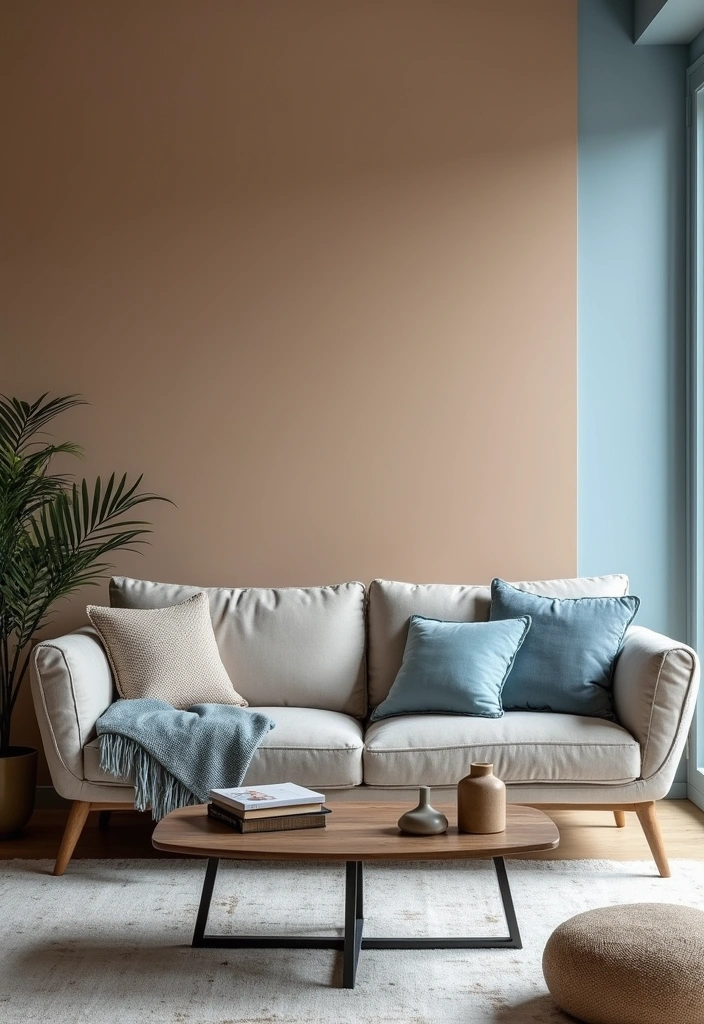 27 Two Colors Room Paint Ideas That'll Transform Your Space Instantly! - 16. Warm Taupe and Soft Blue