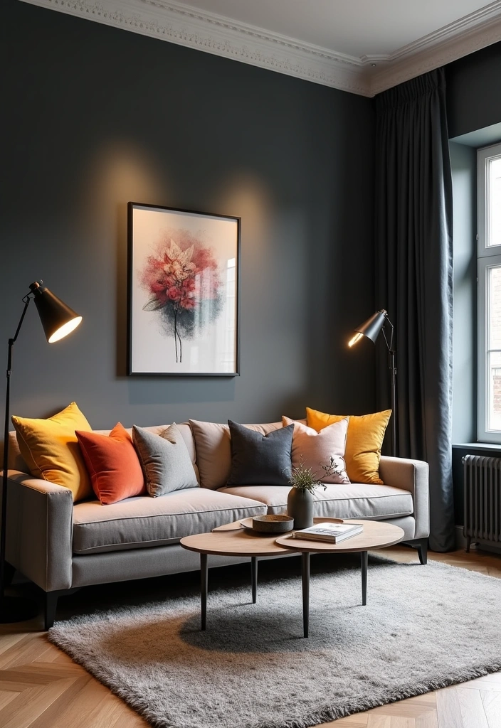 28 Best Paint Colors for a Dark Room That'll Transform Your Space! - 3. Charcoal Grey: Modern Elegance