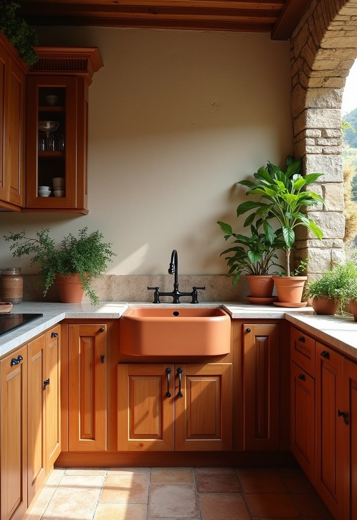 28 Kitchen Sink Paint Ideas That Will Transform Your Cooking Space (You Won't Believe #15!) - 11. Warm Terracotta for an Earthy Feel