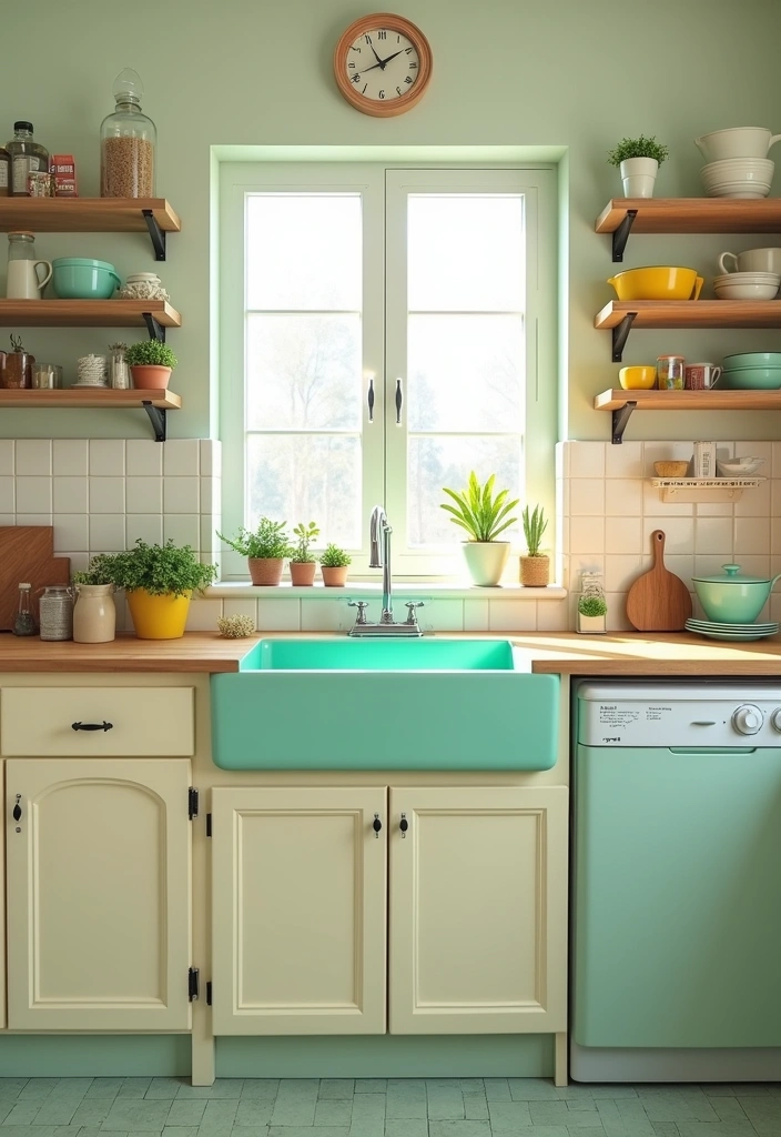 28 Kitchen Sink Paint Ideas That Will Transform Your Cooking Space (You Won't Believe #15!) - 12. Playful Mint for a Refreshing Look