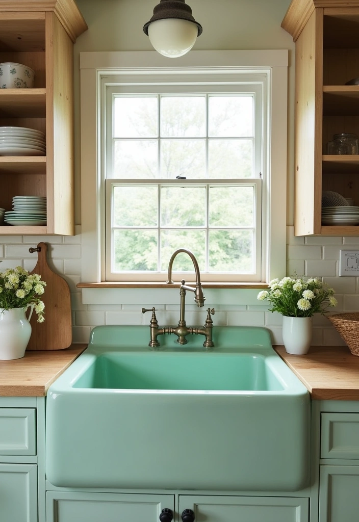 28 Kitchen Sink Paint Ideas That Will Transform Your Cooking Space (You Won't Believe #15!) - 2. Soft Pastel for a Charming Effect