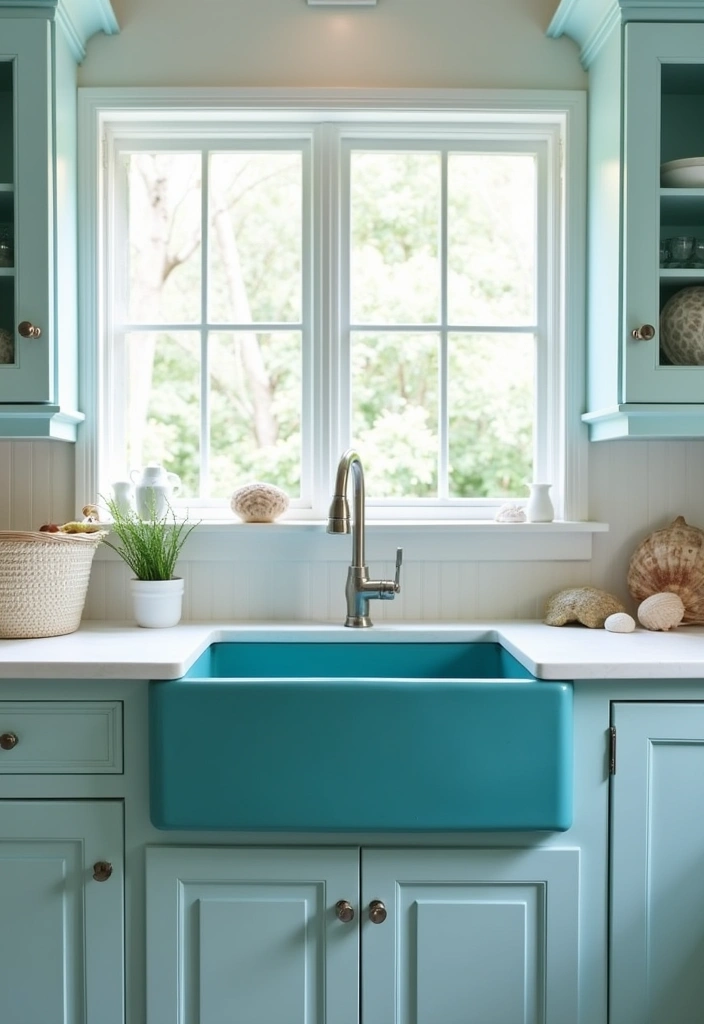 28 Kitchen Sink Paint Ideas That Will Transform Your Cooking Space (You Won't Believe #15!) - 6. Deep Ocean Blue for a Refreshing Look