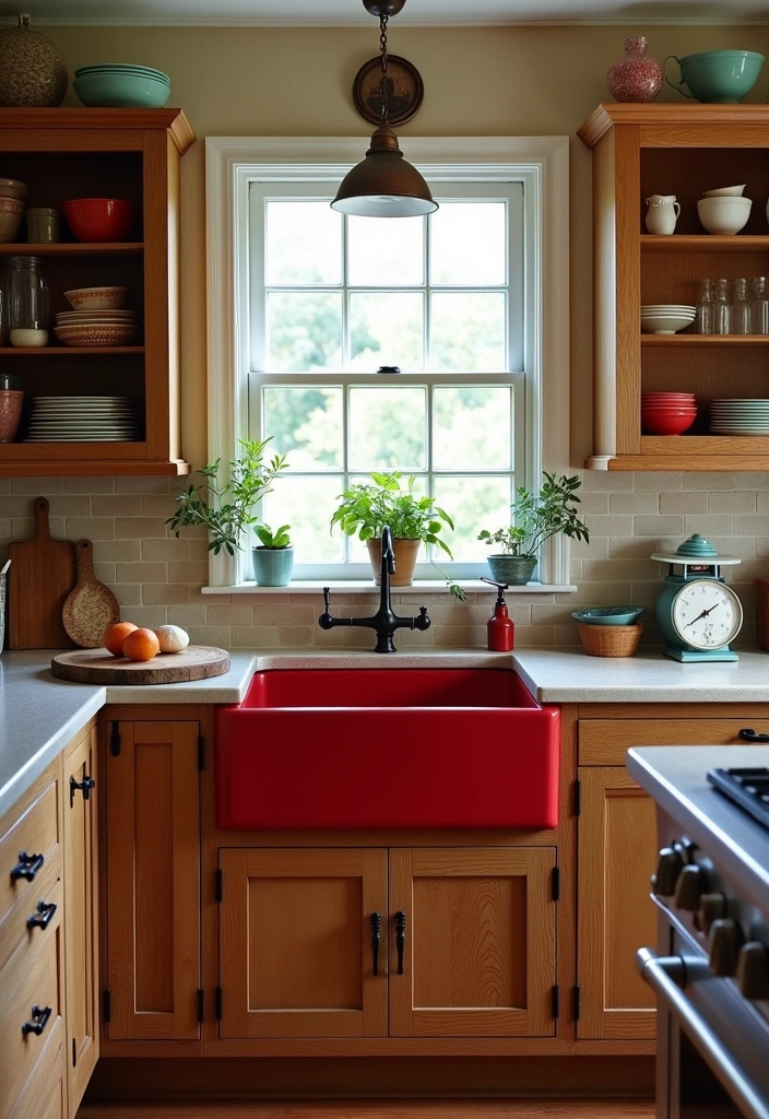 28 Kitchen Sink Paint Ideas That Will Transform Your Cooking Space (You Won't Believe #15!) - 7. Rustic Red for a Bold Statement