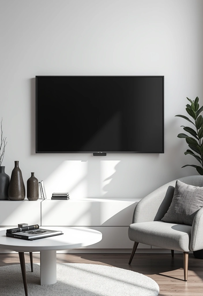 28 Modern Living Room TV Wall Ideas That'll Make You Rethink Your Space! - 8. Monochrome Magic