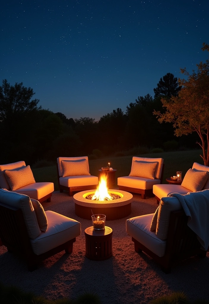 28 Outdoor Patio Ideas That'll Make You Want to Host Every Weekend! - 1. Cozy Fire Pit Lounge