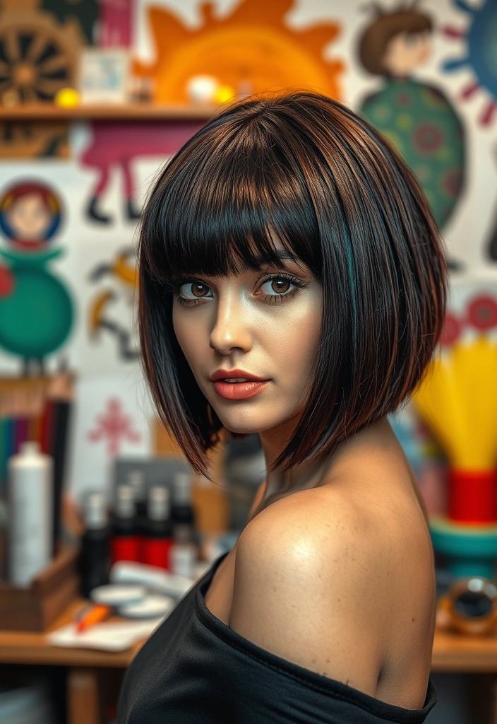 15 Unique Ear-Length Haircuts That Will Transform Your Look - 7. Baby Bangs with Bob