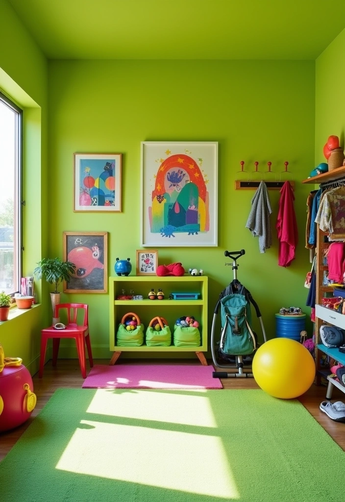 28 Best Paint Colors for Your Home Gym That’ll Transform Your Workout Mood! - 19. Energetic Lime Green