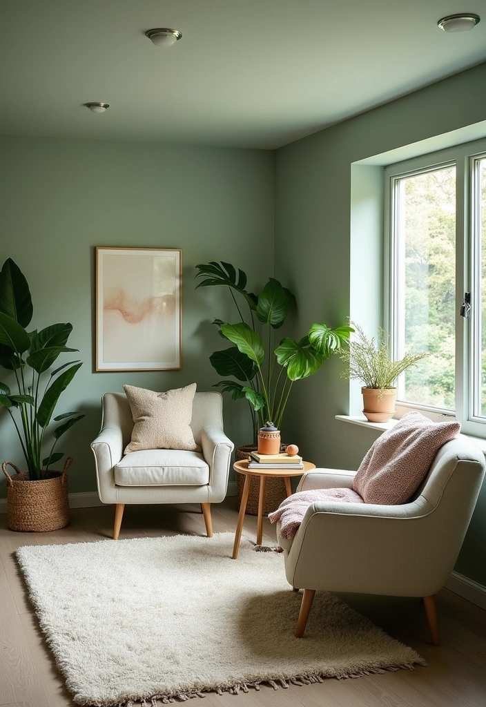 24 Best Paint Colors for a Basement That Will Transform Your Space! - 1. Soft Sage Green