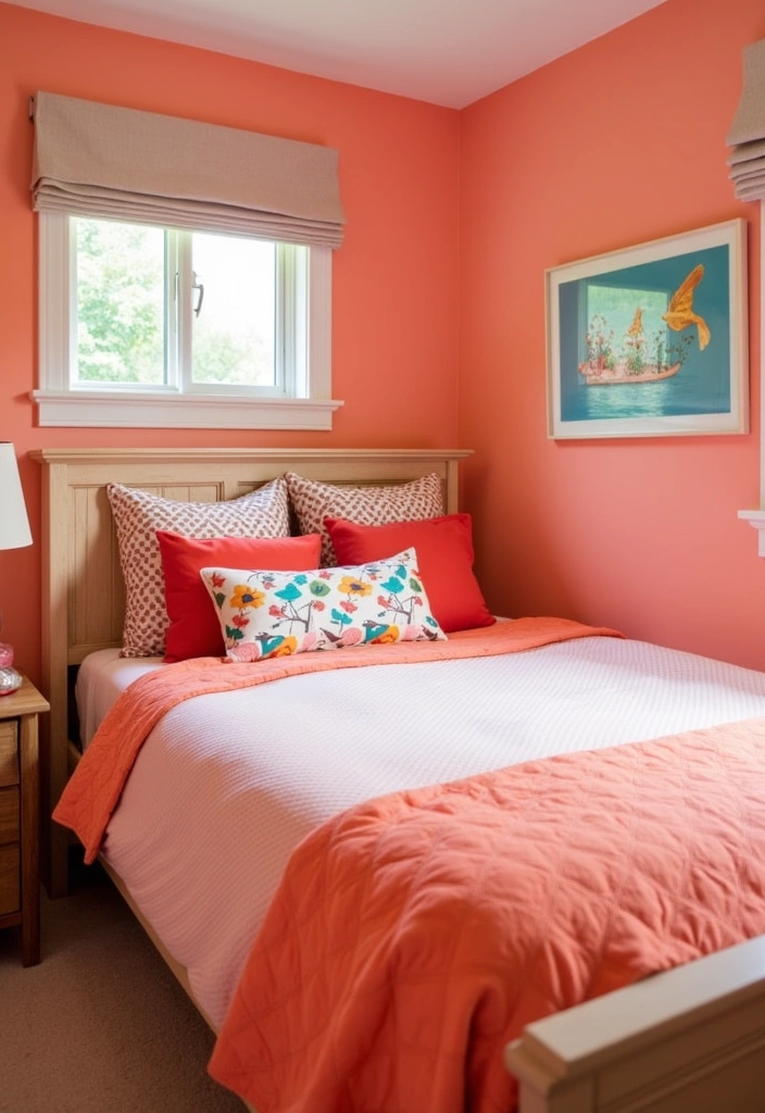 28 Best Paint Colors for Small Bedrooms That'll Make Your Space Feel Bigger! - 9. Light Coral