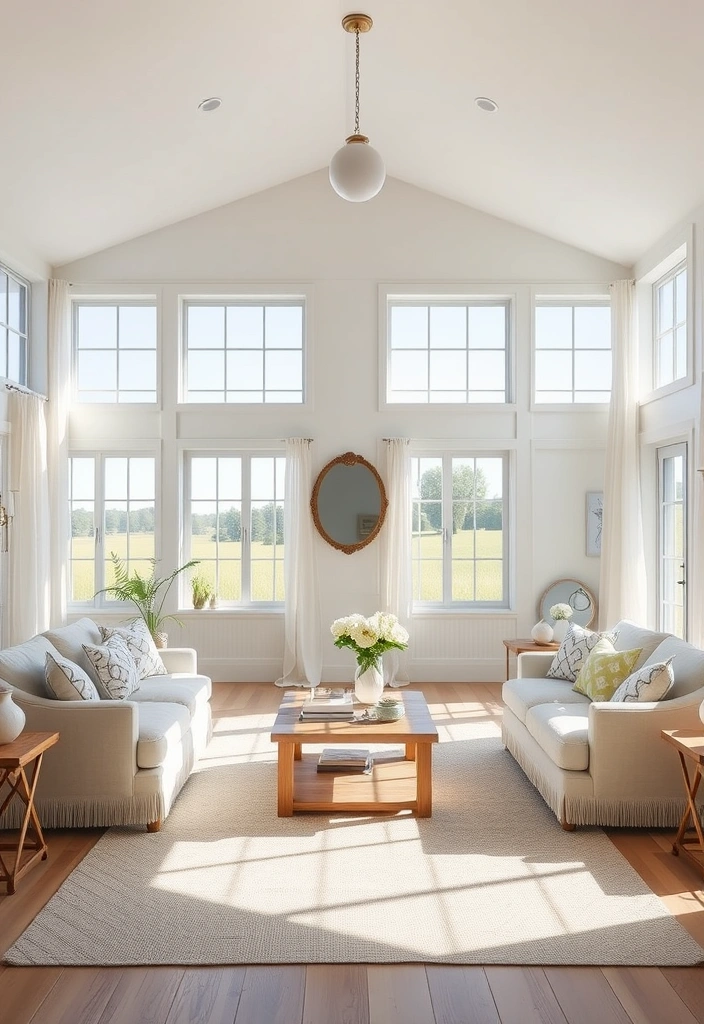 22 Charming Farmhouse Living Room Ideas That Will Steal Your Heart! - 15. Embrace Natural Light