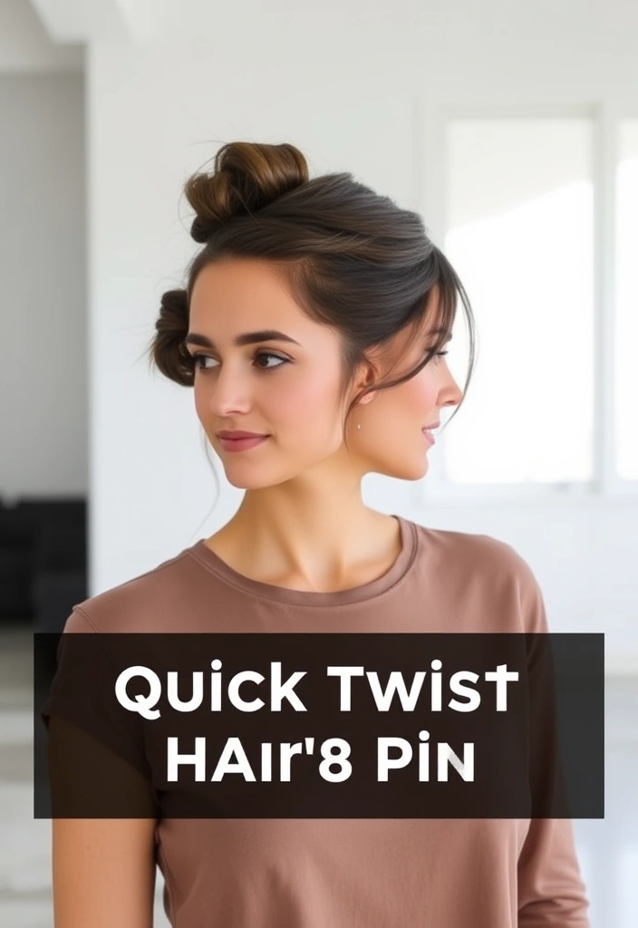 25 Quick Hairstyles for Every Occasion (You'll Want to Try #12 Today!) - 18. Quick Twist and Pin