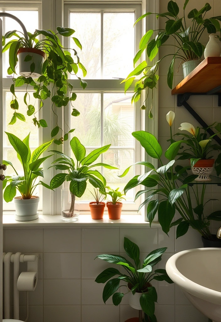 21 Green Bathroom Design Trend Ideas That'll Refresh Your Space (You Won't Believe #7!) - 6. Indoor Plants