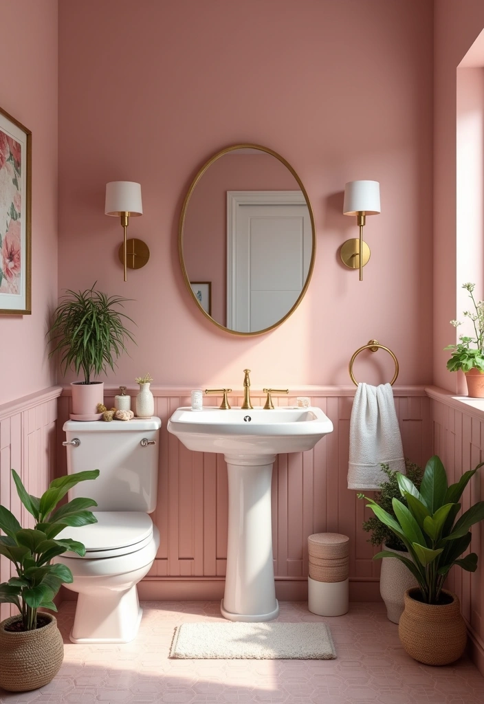 24 Best Paint Colors for a Small Bathroom That'll Make It Feel Spacious! - 9. Dusty Rose