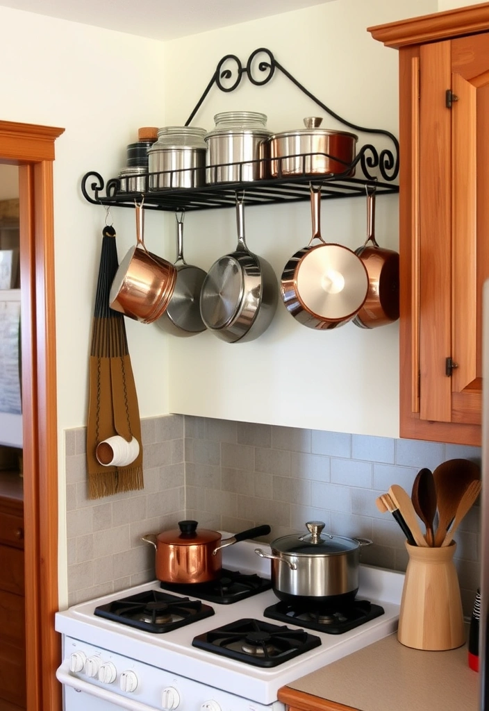 20 Clever Small Kitchen Ideas That Will Maximize Your Space Like Never Before! - 7. Wall-Mounted Pot Racks