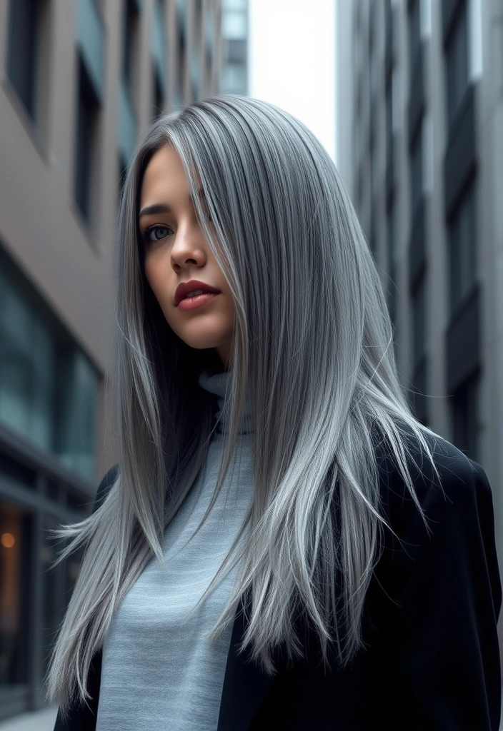 25 Lively Spring Hair Color Trends That Will Brighten Your Look! - 14. Cool Steel Gray