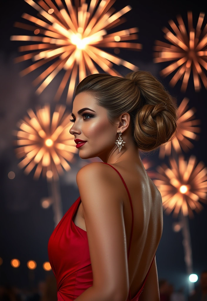 21 Patriotic and Stylish 4th of July Hairstyles That'll Make You Shine! - 5. Glittering Updo