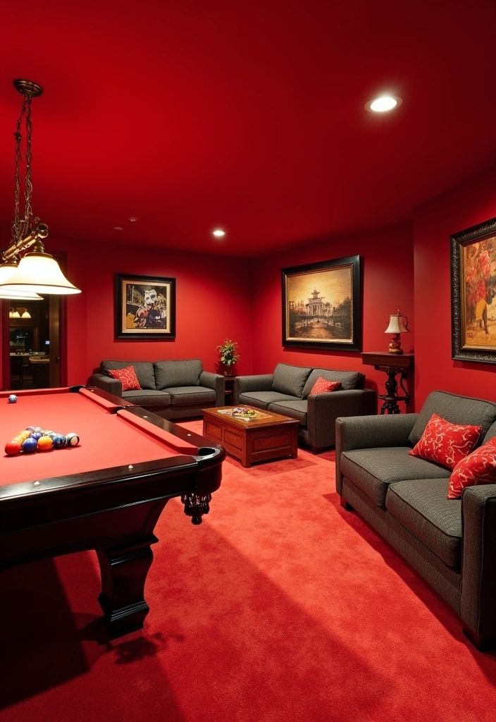 24 Best Paint Colors for a Basement That Will Transform Your Space! - 22. Bold Red