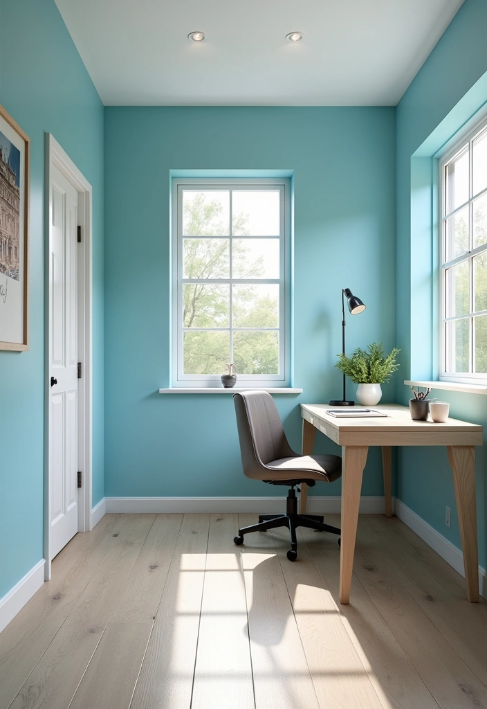 24 Best Paint Colors for a Basement That Will Transform Your Space! - 15. Sky Blue