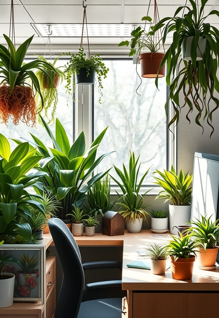 23 Cubicle Inspiration Ideas That'll Transform Your Work Life (And Impress Everyone!) - 1. Green Oasis: Bringing Nature Indoors